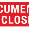 Documents enclosed labels
