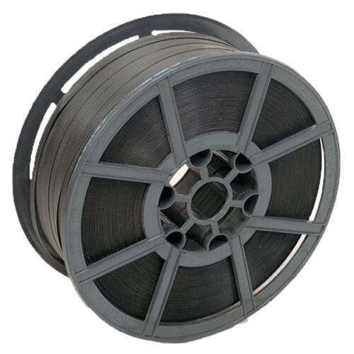 black polypropylene hand strapping on plastic reel