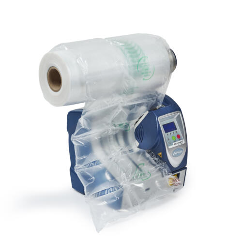 Pro-pak r machine makes air cushions for packaging