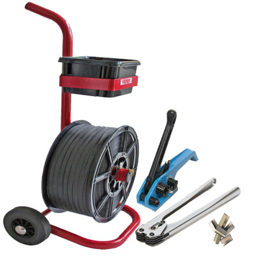 complete strapping kit with mobile trolley